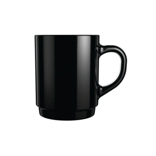 4 mugs noirs 25cl Empilable - Luminarc