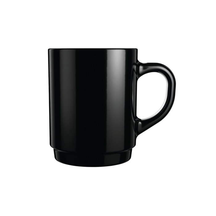 4 mugs noirs 25cl Empilable - Luminarc