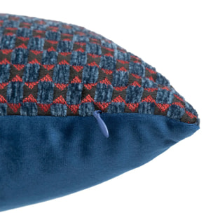 Coussin jacquard Zaika bleu égéen 30x50cm