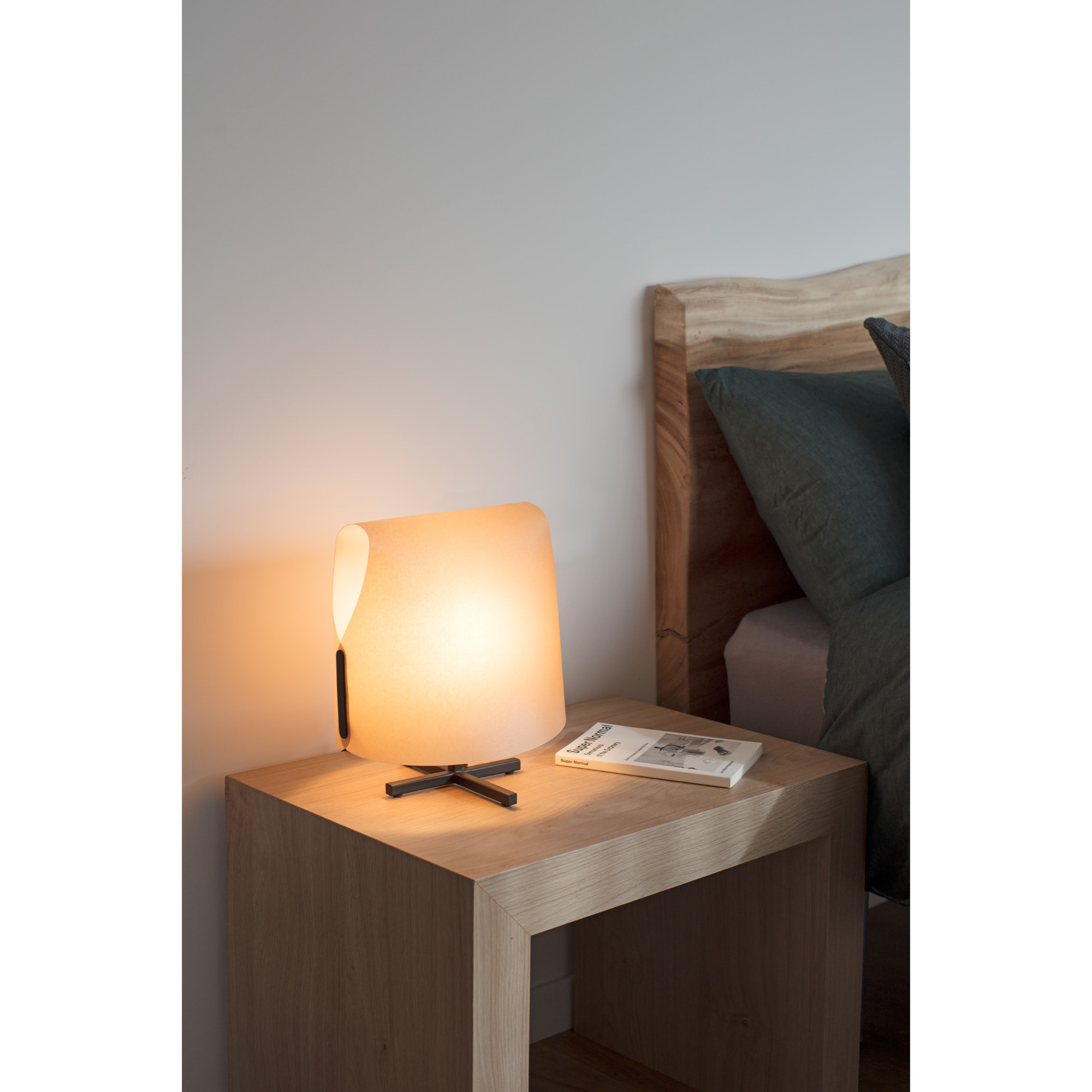 LUANG S Lampe table noire/camel