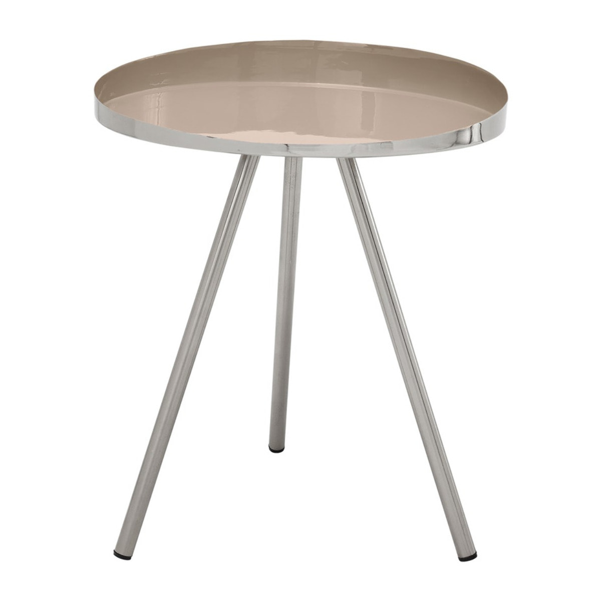 Tavolino rotondo Morrison in metallo taupe