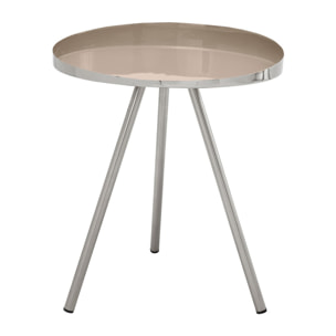 Tavolino rotondo Morrison in metallo taupe