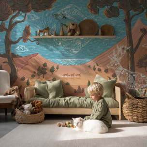 Papier peint océan mythologique chambre enfant Intissé