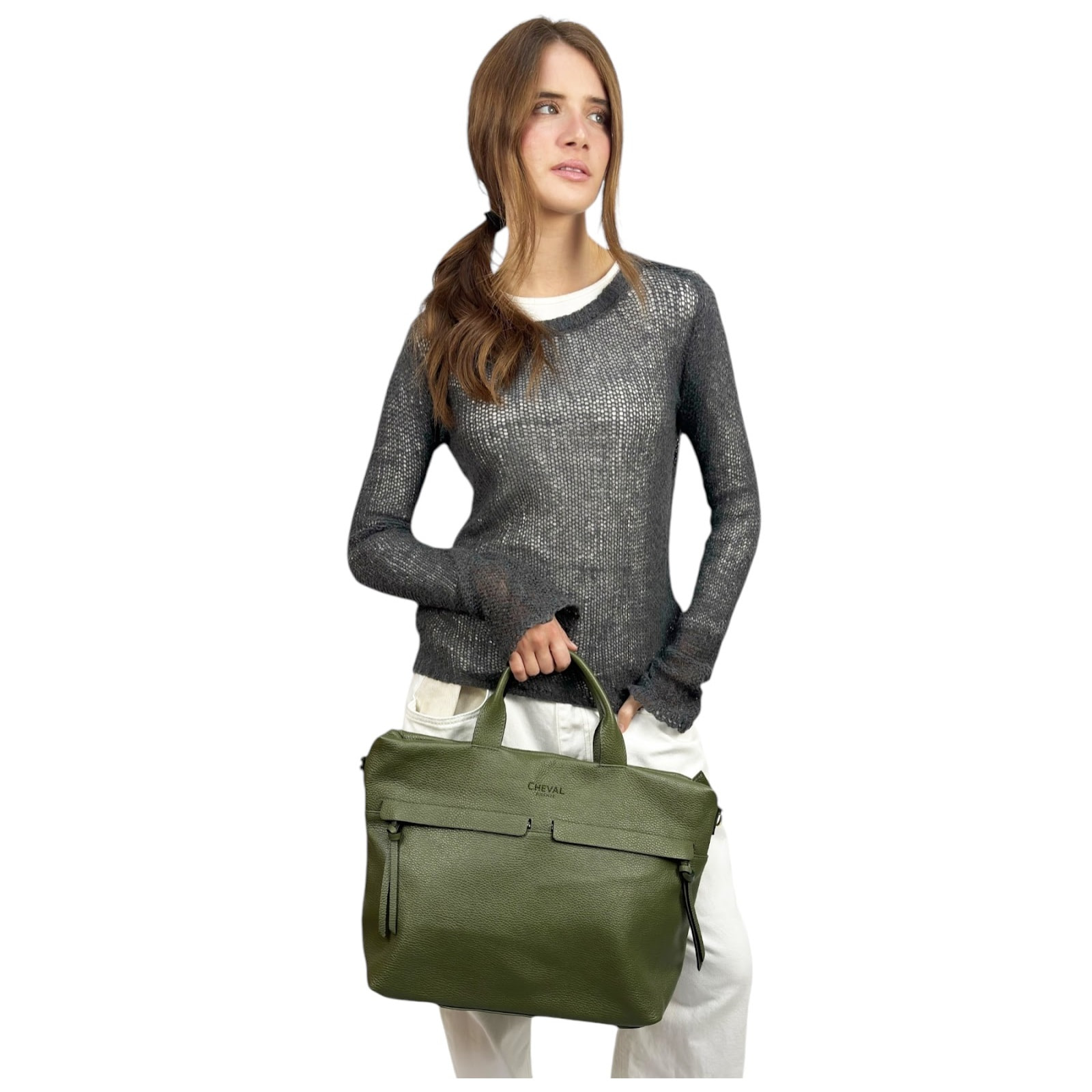 Borsa a mano Cheval Firenze Portofino A/S Verde Militare