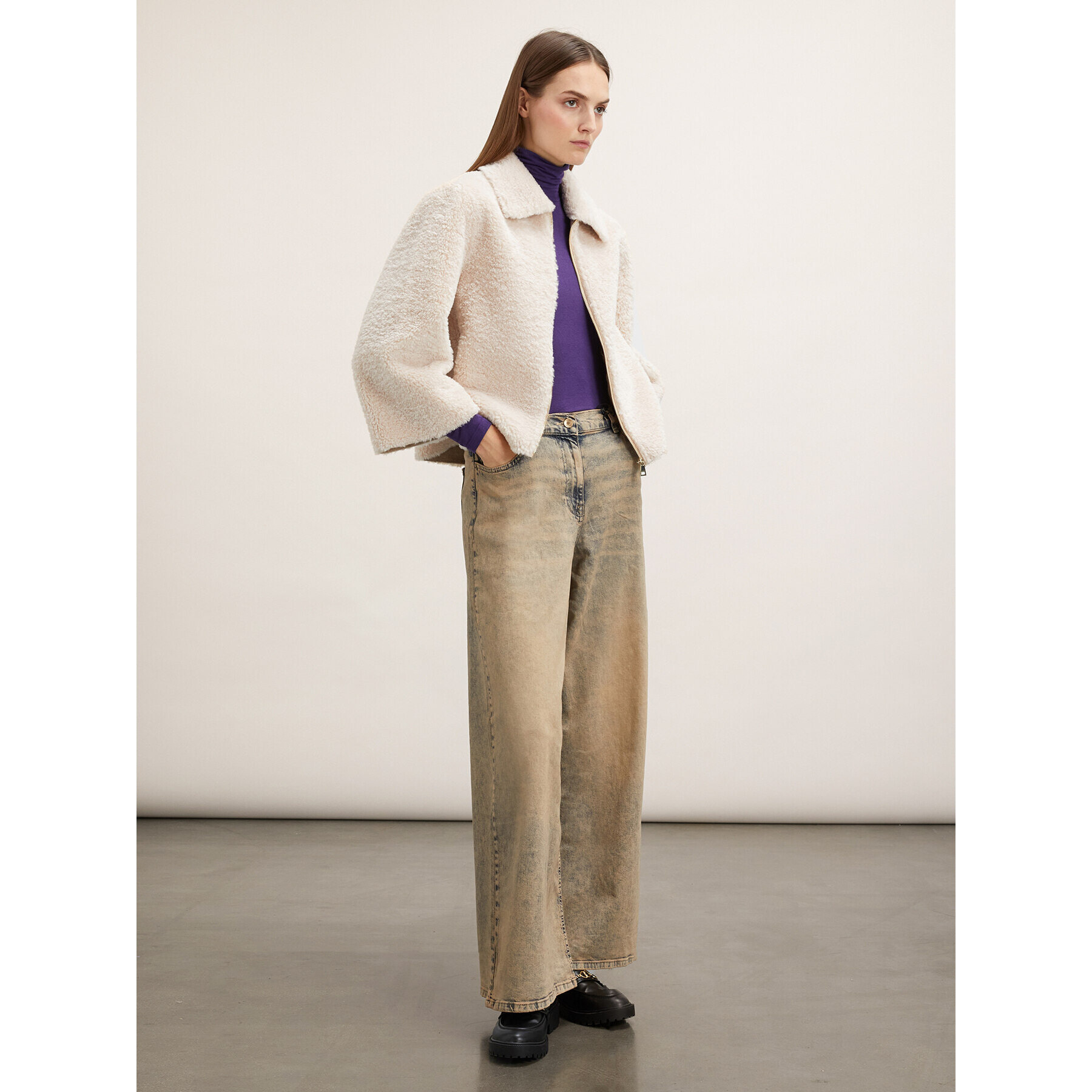 Motivi - Jersey de cuello alto con mezcla de modal - Violeta