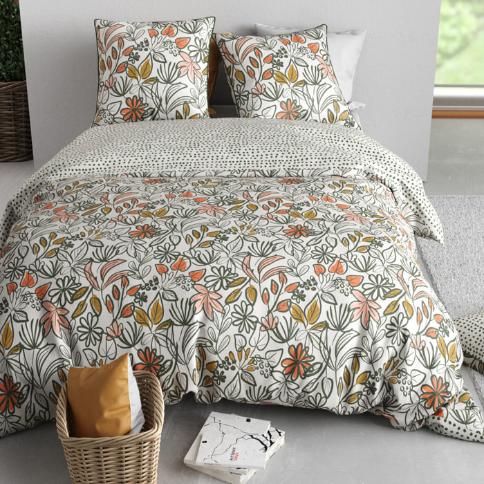 Parure housse de couette 3pcs 100% coton 57 fils narcisse