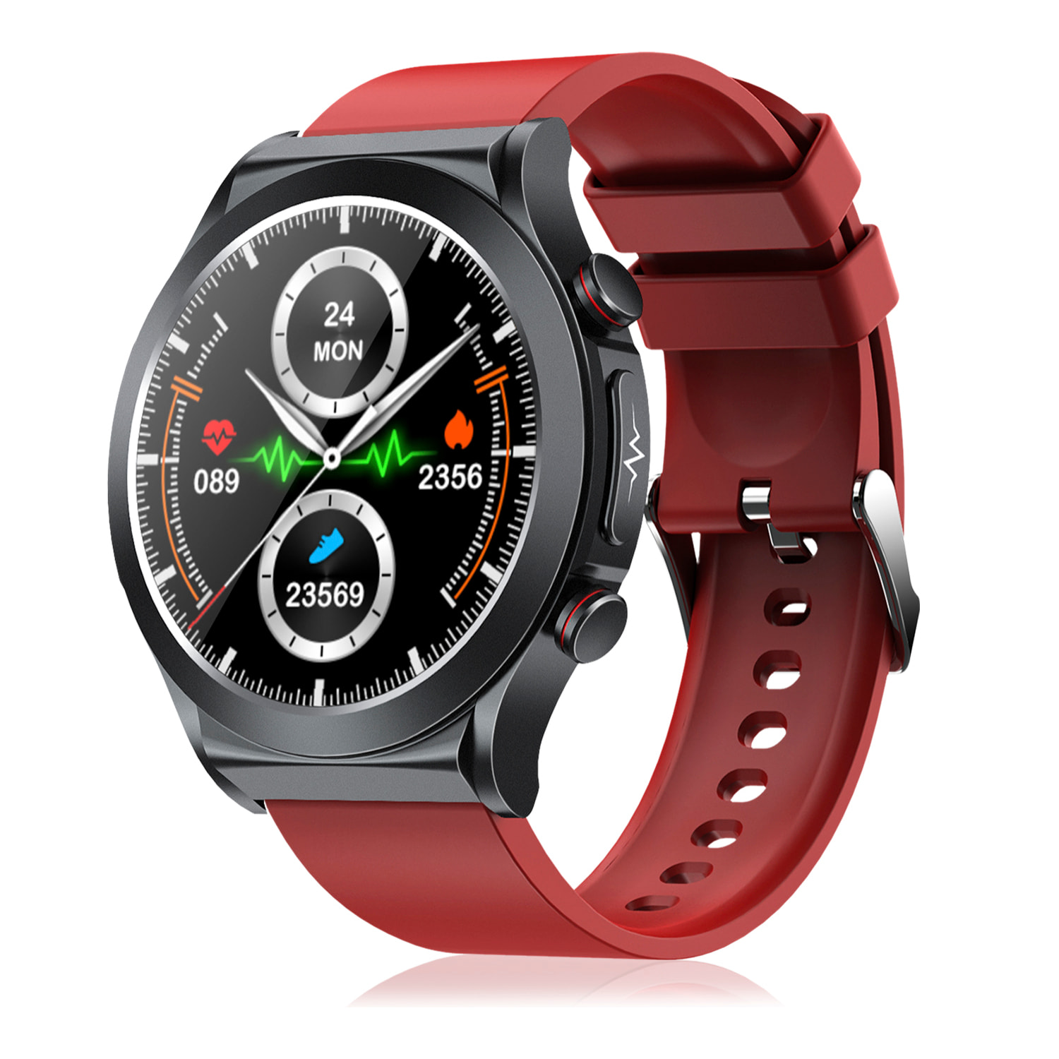 DAM Smartwatch TK21P. Terapia de moxibustión magnética. Ácido úrico y lípidos, ECG , glucosa en sangre, temperatura, O2 y tensión. 4,6x1,2x5,2 Cm. Color: Rojo