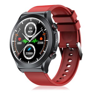 DAM Smartwatch TK21P. Terapia de moxibustión magnética. Ácido úrico y lípidos, ECG , glucosa en sangre, temperatura, O2 y tensión. 4,6x1,2x5,2 Cm. Color: Rojo