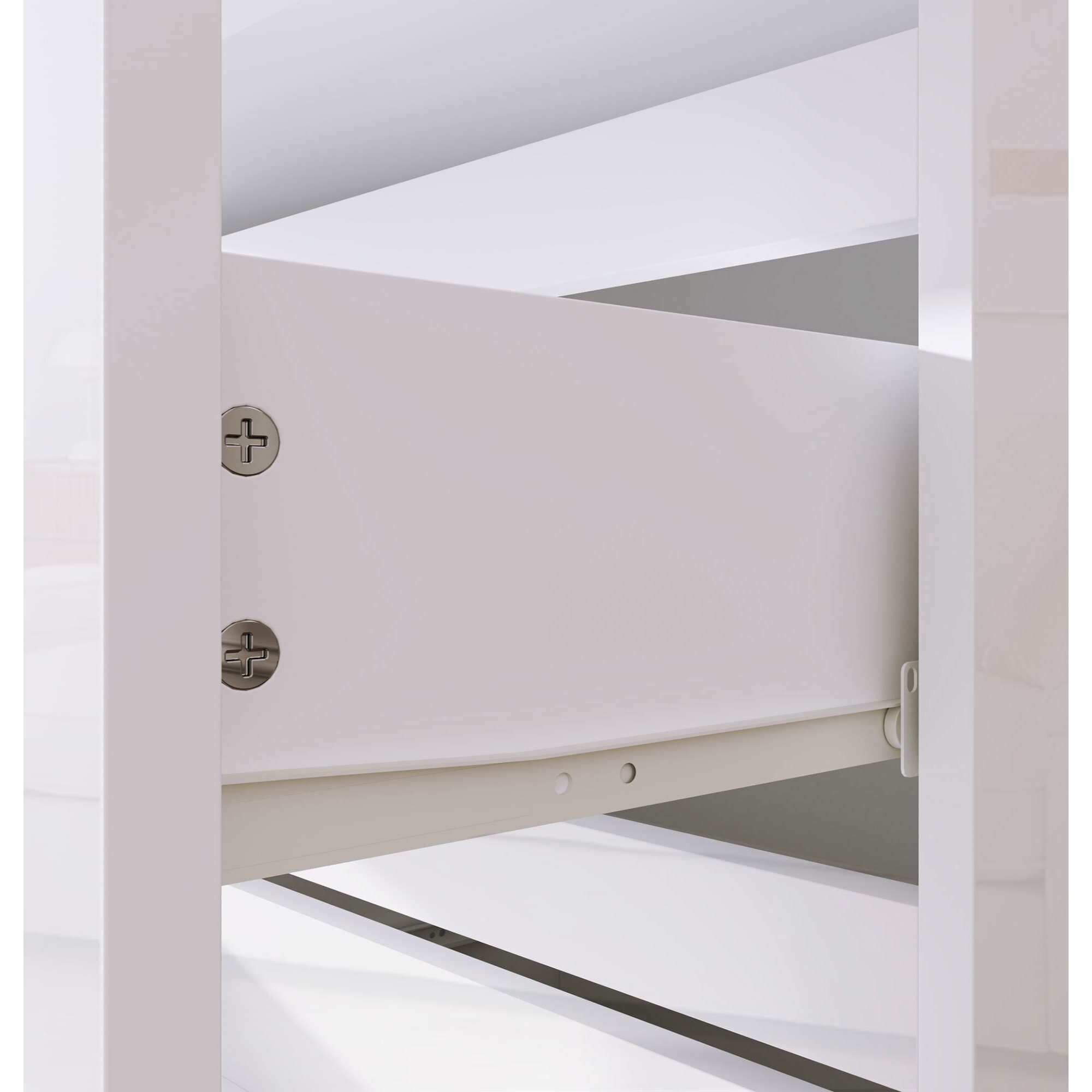 Cómoda con 4 Cajones Cómoda de Dormitorio Moderno con Diseño Anti-vuelco Cajonera para Salón Pasillo 55x33x80 cm Blanco Brillante