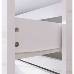 Cómoda con 4 Cajones Cómoda de Dormitorio Moderno con Diseño Anti-vuelco Cajonera para Salón Pasillo 55x33x80 cm Blanco Brillante