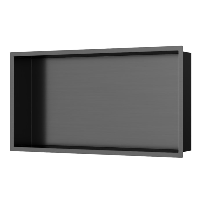 Timeless Niche de Douche à encastrer, Acier Inoxydable 304, 60x30x10cm, Gun Métal brossé PVD