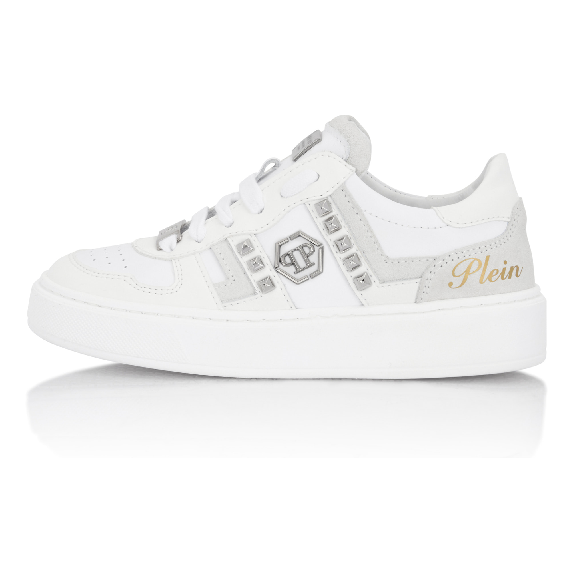 PHILIPP PLEIN Mix Materials Low-Top Sneakers with Studs