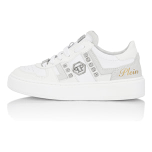 PHILIPP PLEIN Mix Materials Low-Top Sneakers with Studs