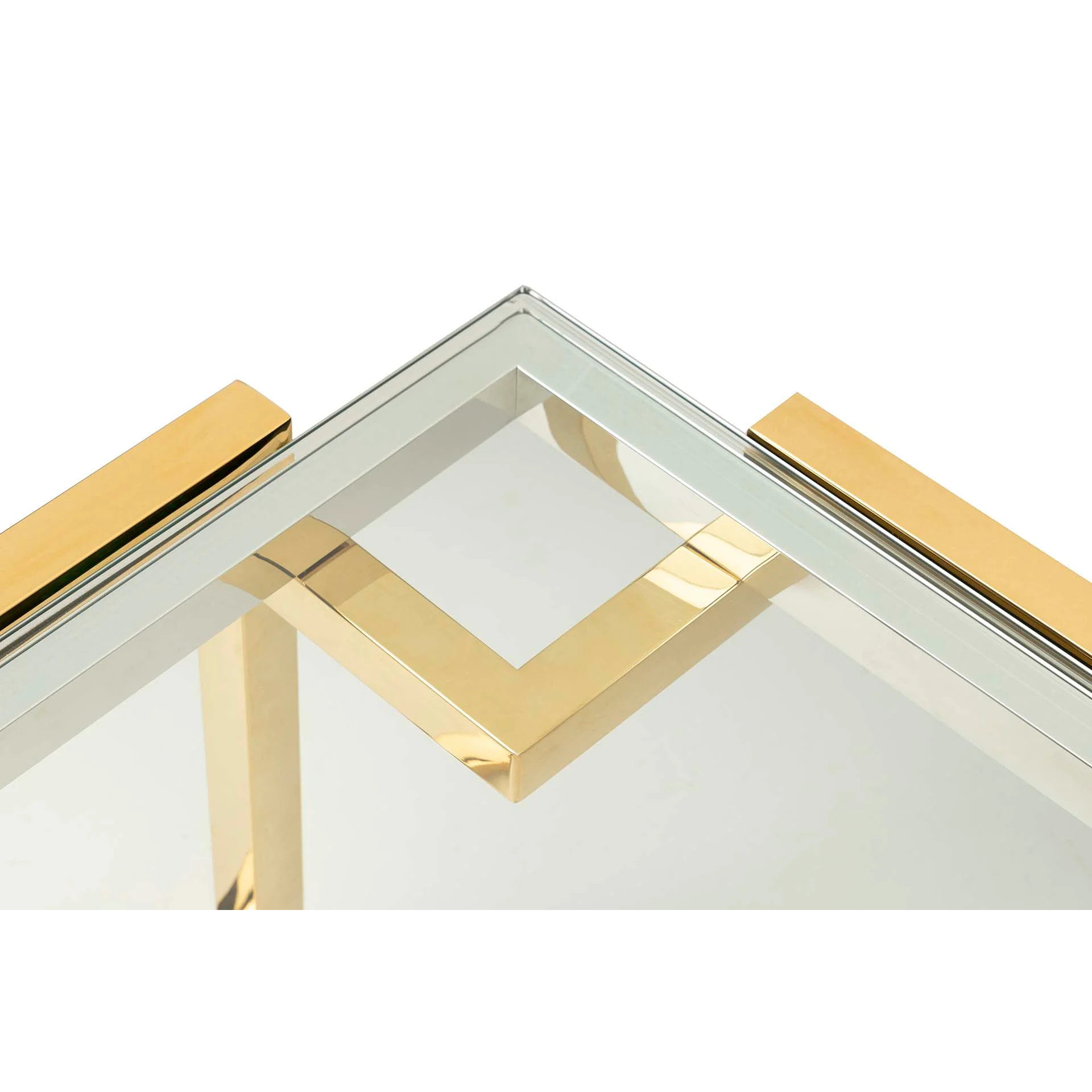 Mesa Centro Acero Inoxidable Cristal 90x90x45 Cm