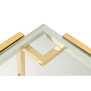 Mesa Centro Acero Inoxidable Cristal 90x90x45 Cm