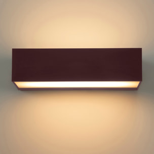 Ara aplique exterior rectangular marrón con led blanco cálido 3000K