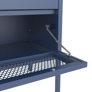 Meuble à chaussures 4 portes en métal bleu gris EMMA