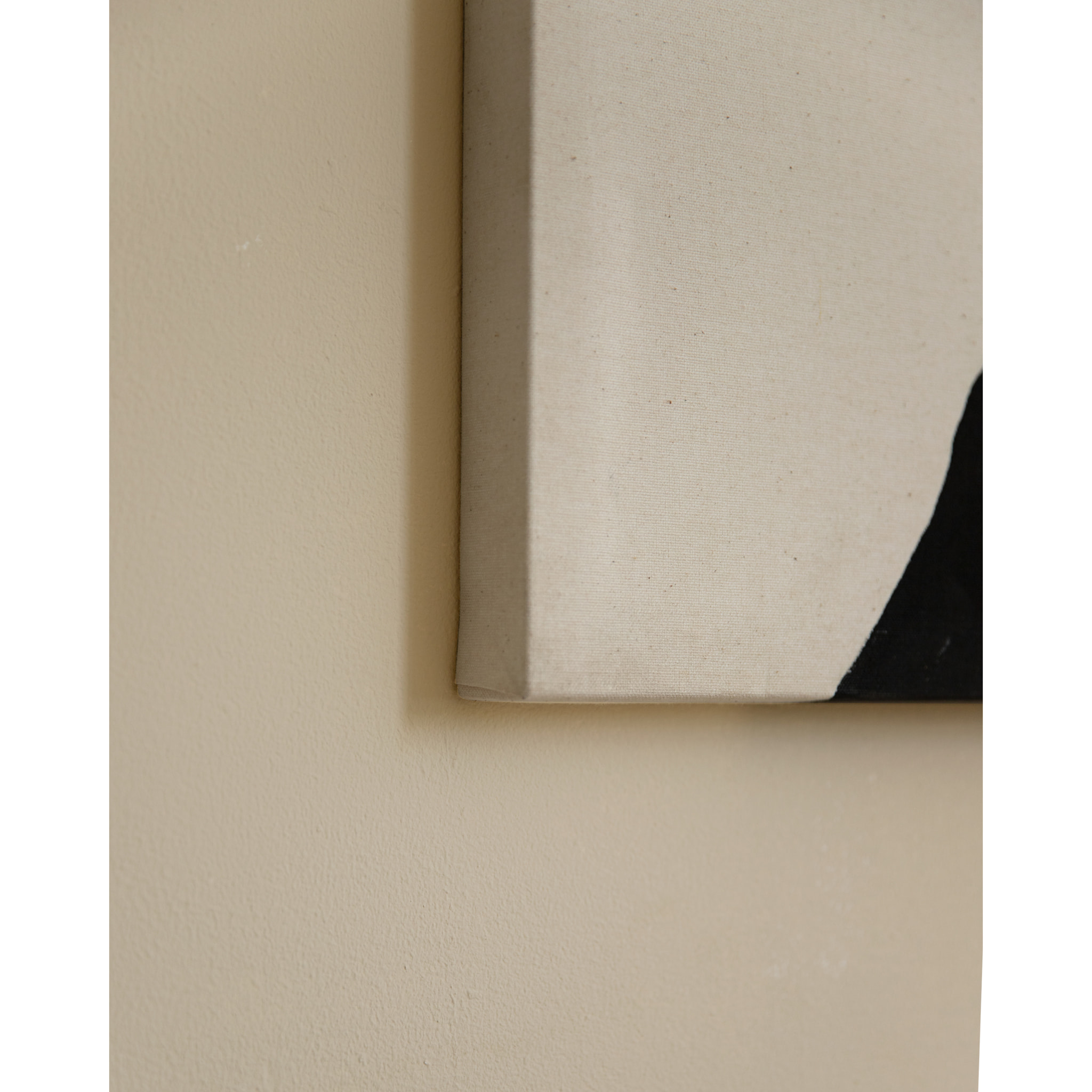 Tableau blanc et noir décoratif sur coton avec cadre en bois peint à la main à la peinture à l'huile en différentes tailles