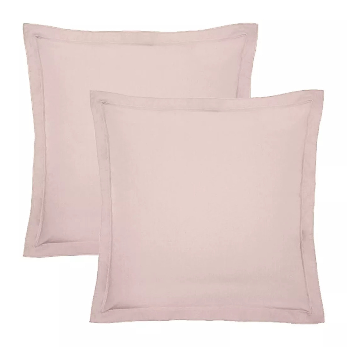 Lot de 2 taies percale de coton uni rose Giulia petale