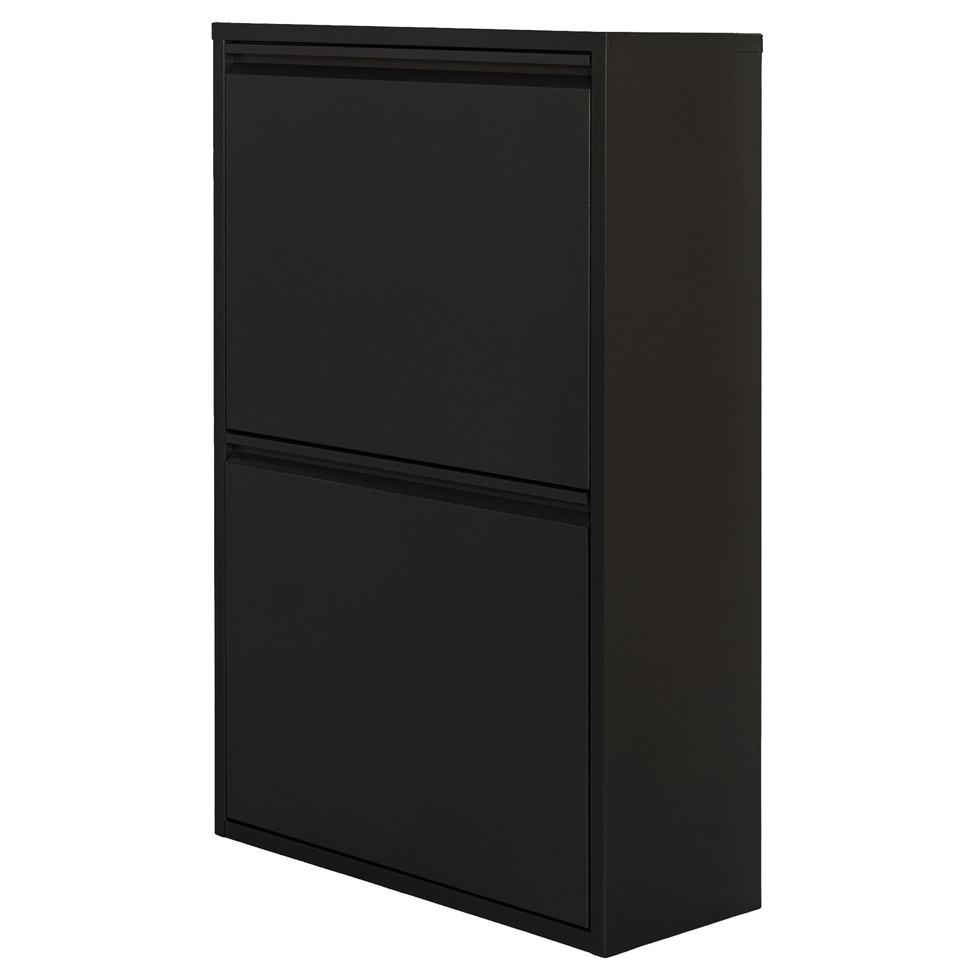 Well home - cubo de basura y reciclaje metálico de 4 compartimentos, 4x17l (68l) negro mate