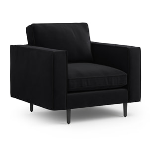 Fauteuil "Alexis" en velours noir