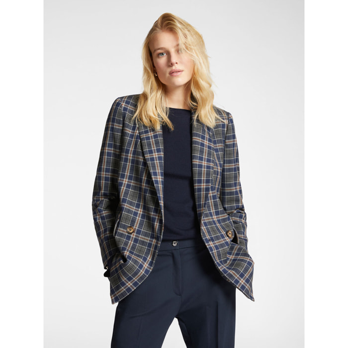 Elena Mirò - Blazer doppiopetto checks - Blu