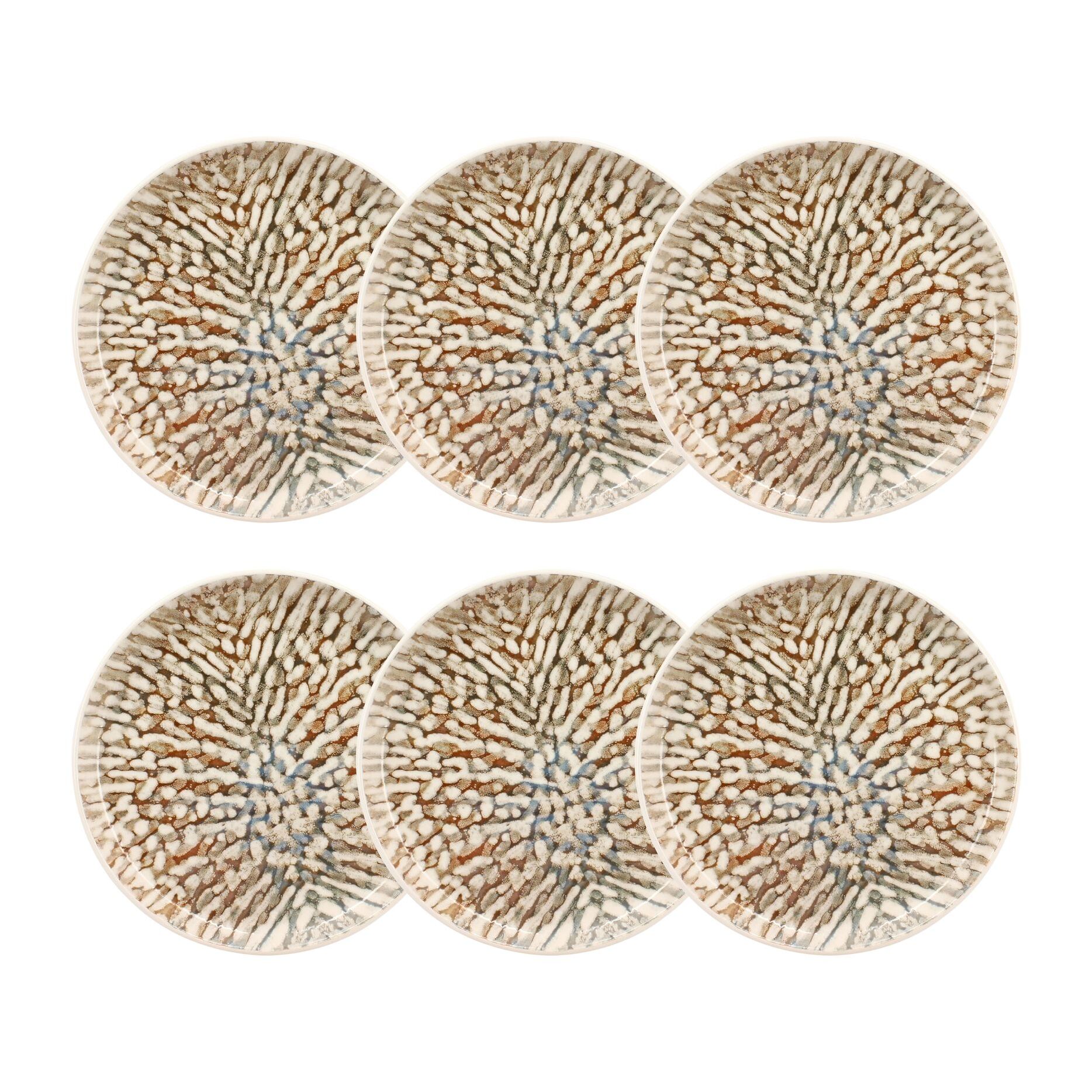 Lot de 6 assiettes plates en grès 26cm AMBRE