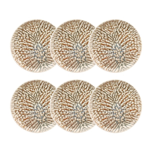 Lot de 6 assiettes plates en grès 26cm AMBRE