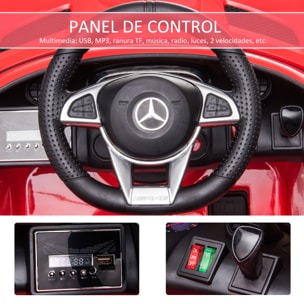 Coche Eléctrico para Niños con Licencia Mercedes GTR +3 Años Batería 12V Rojo