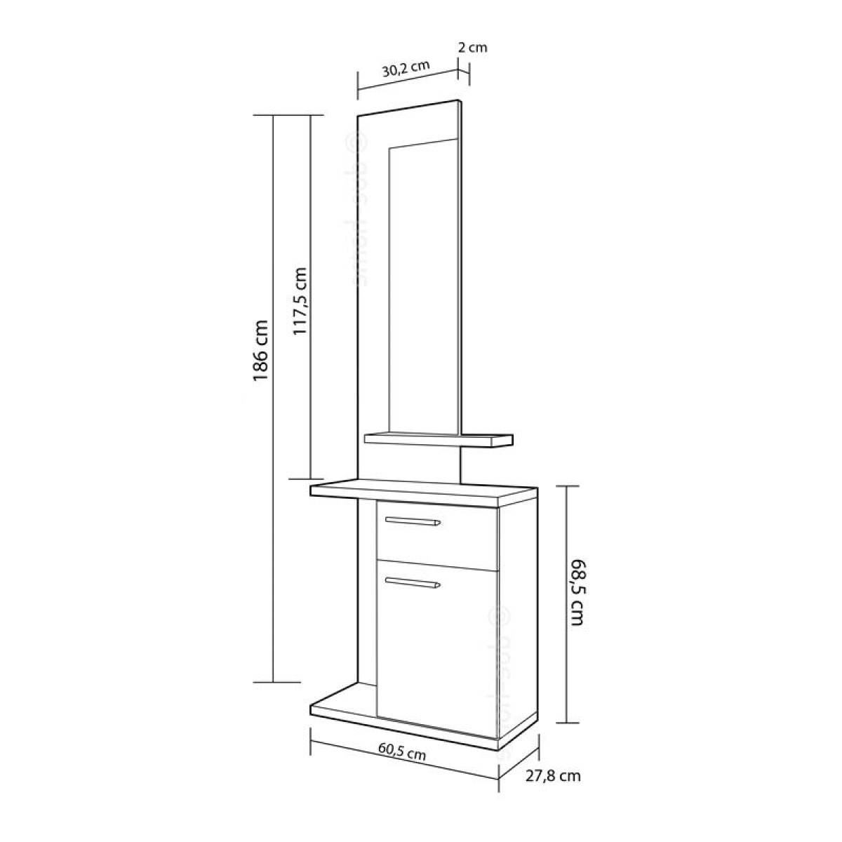 Mueble de recibidor Enter Blanco - Nelson