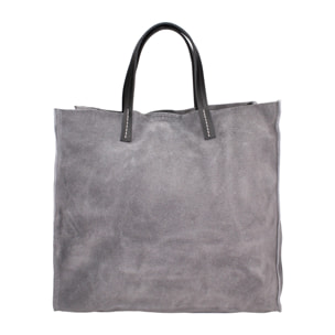 Borsa a mano da donna Made in Italy - Modello Novara Lux - Pelle Scamosciata - 34.5 x 32.0 x 17.0 cm