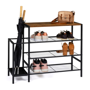 Meuble chaussures Elize avec porte-parapluie - 9 paires