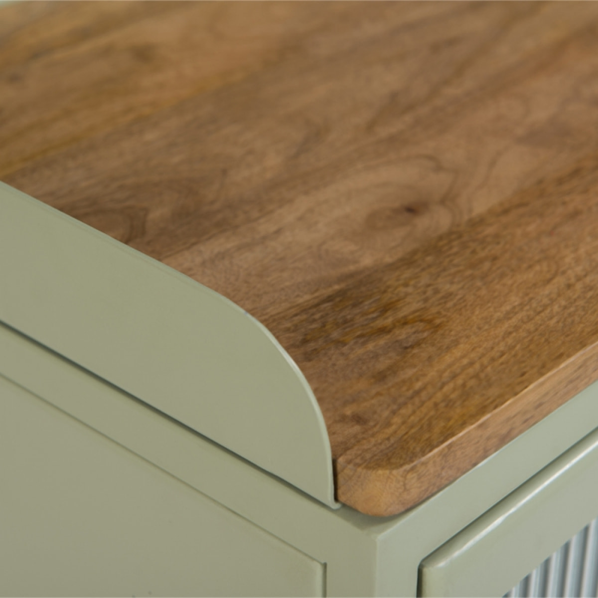 Table de chevet en verre, métal et bois 1 porte - Marnie