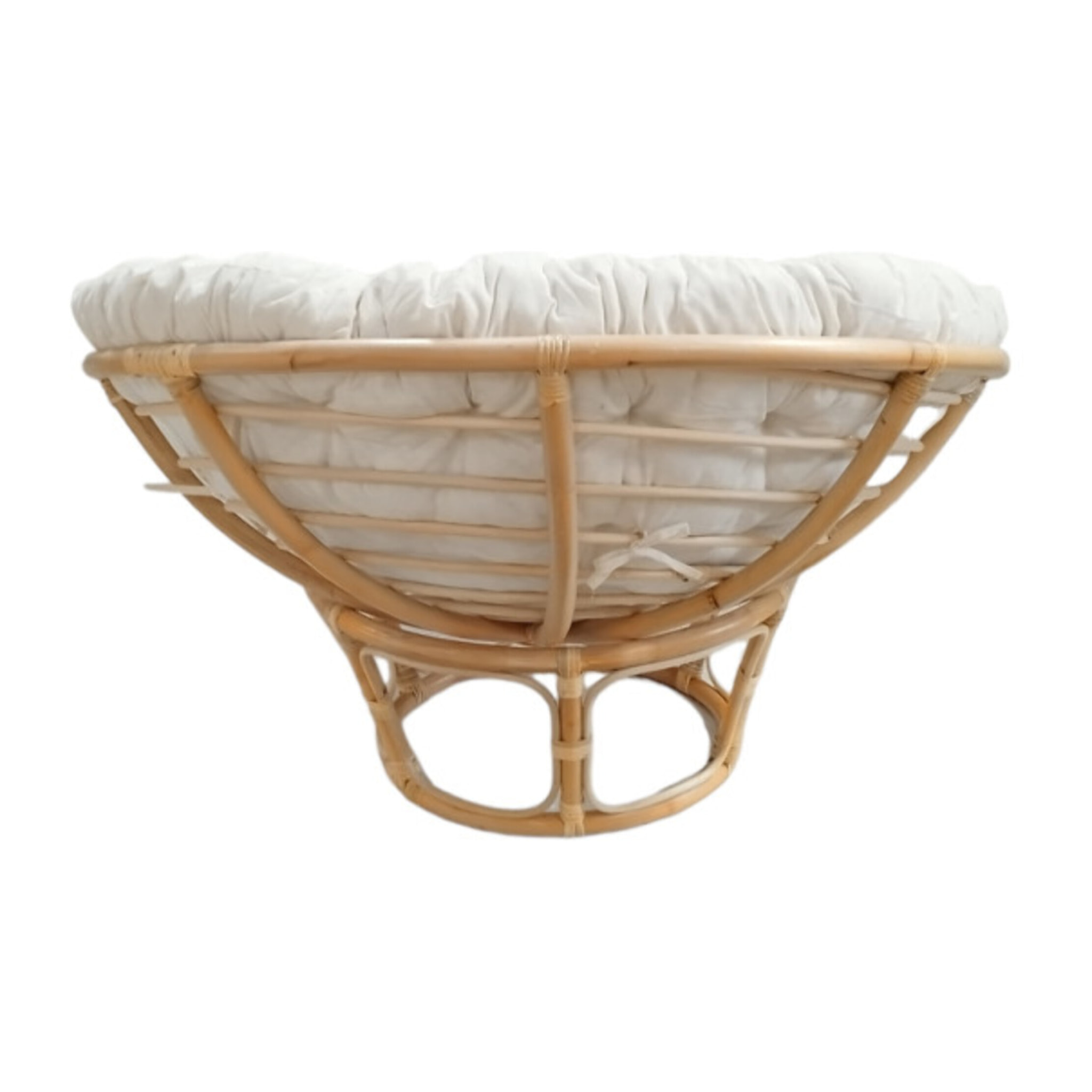 Fauteuil loveuse 1 place en rotin avec coussin blanc NINON