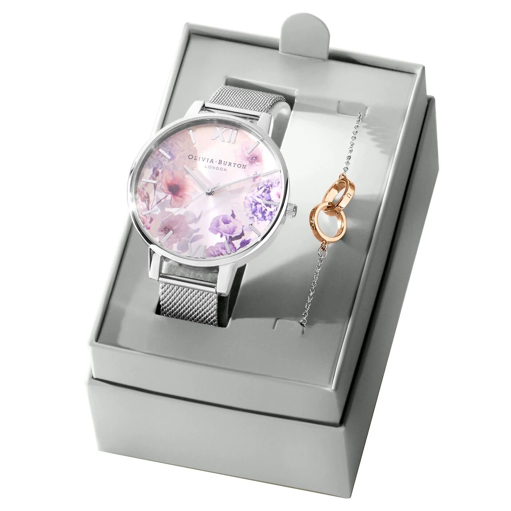 Reloj Olivia Burton OBGSET145 Mujer Analogico Cuarzo con Correa de Acero inoxidable