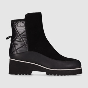 Botines de Serraje - Negro - Tacón: 5 cm