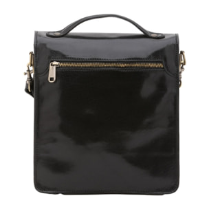 Borsa a tracolla uomo in vera pelle - Modello False - Made in Italy - 26.0 x 23.5 x 9.0 cm