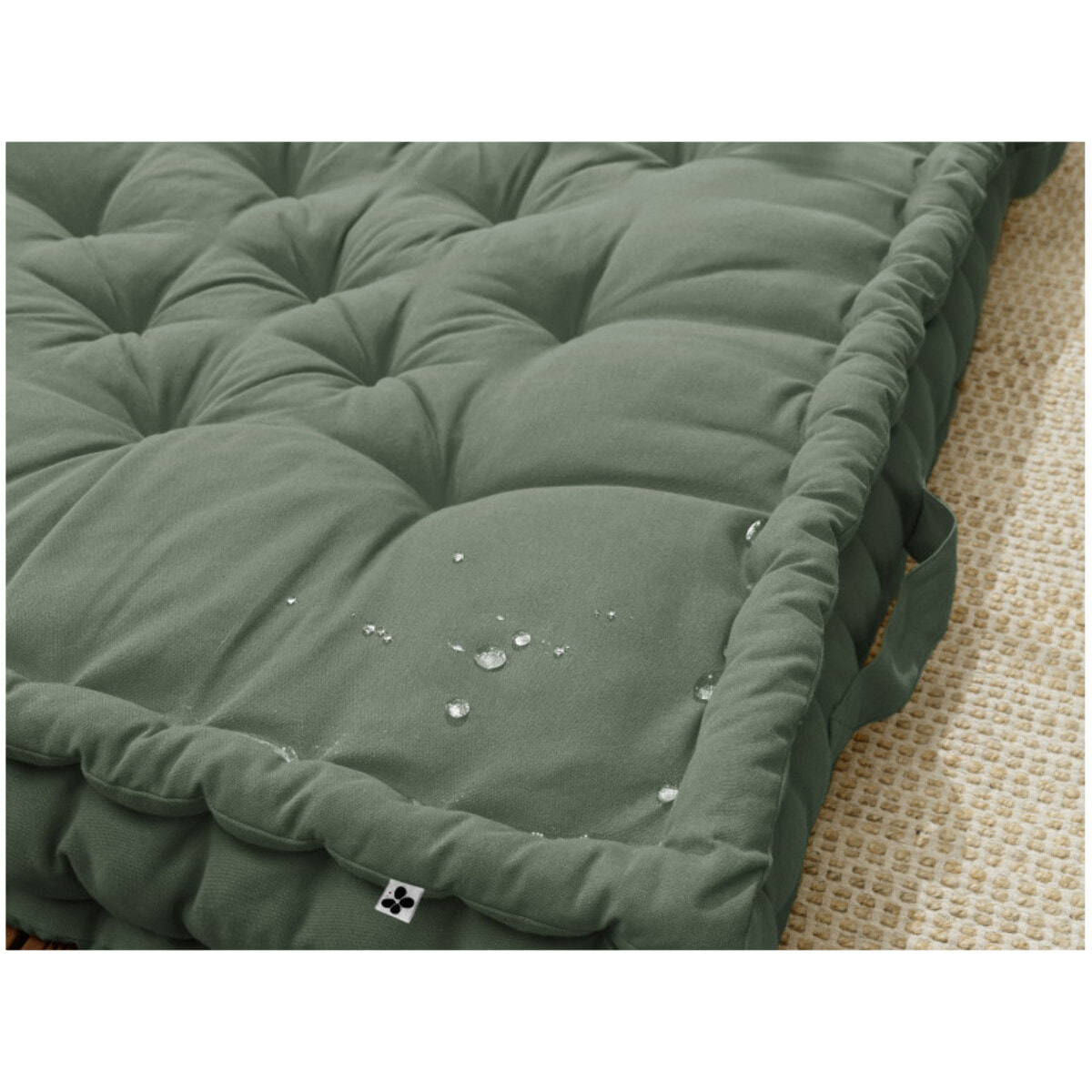 Coussin de sol 50 x 50 cm capitonné et matelassé en coton - KALA