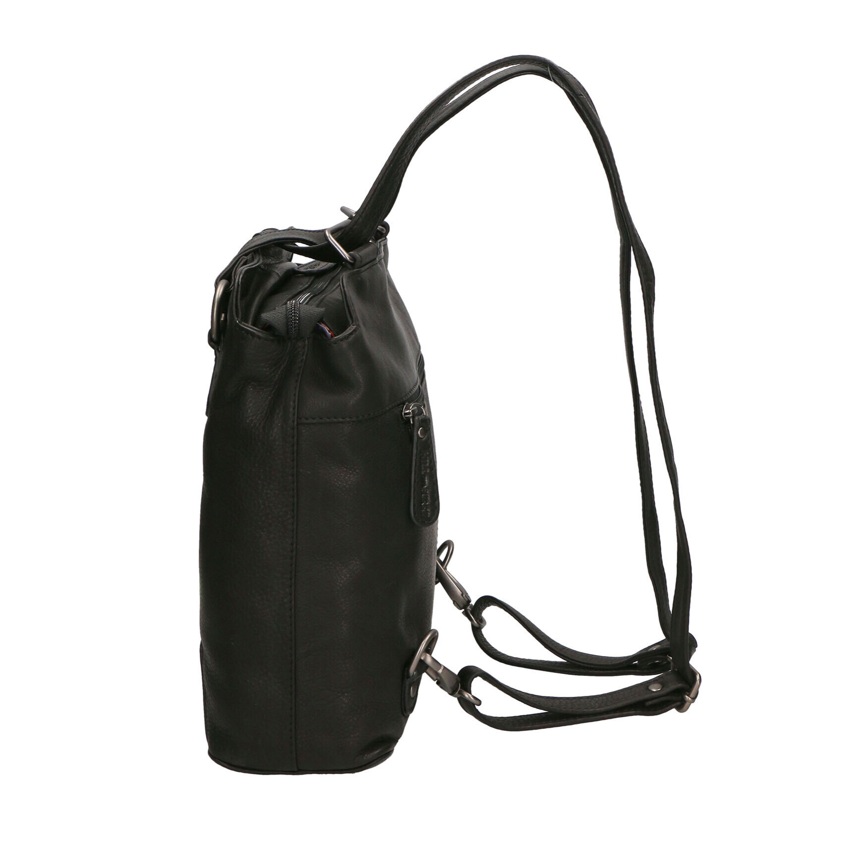 Borsa a spalla convertibile in zaino  da uomo In Vera pelle Made in Italy 19x27x11 cm