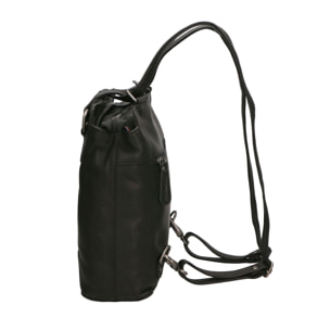 Borsa a spalla convertibile in zaino  da uomo In Vera pelle Made in Italy 19x27x11 cm