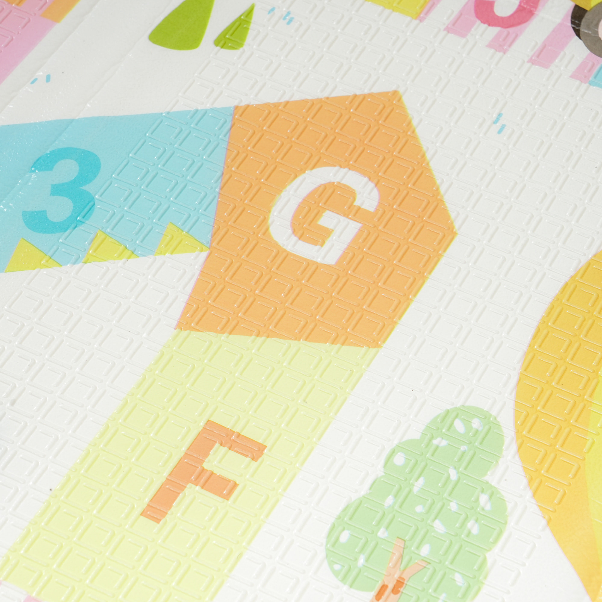 Tapis de jeu - tapis enfant pliable réversible - dim. 194 x 176,5 cm ép. 1,5 cm - chiffres lettres colorés