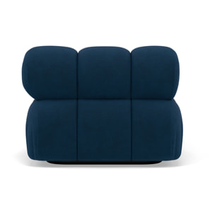 Ruby - module d'assise méridienne gauche en velours texturé - Bleu