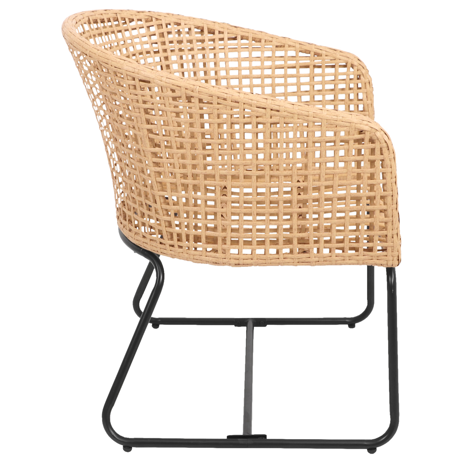 Lot de 2 fauteuils en rotin synthétique avec coussins RINA