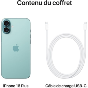 Smartphone APPLE iPhone 16 Plus Sarcelle 256Go