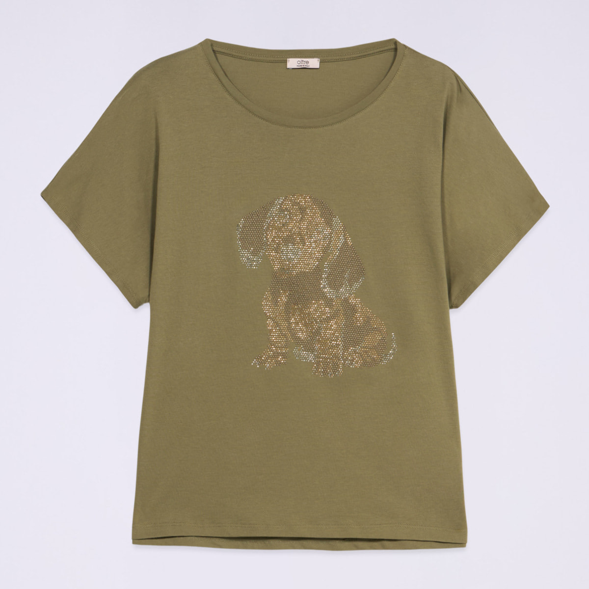 Oltre - Camiseta de algodón con aplicaciones - Verde