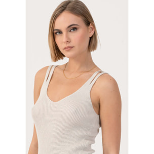 Kocca - Top in maglia lurex Donna, Fantasia, Scollo ampio