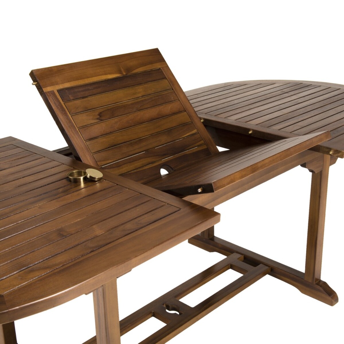 MAEVA - Table de jardin 8/10 personnes - table ovale extensible 180/240x100cm en bois teck huilé