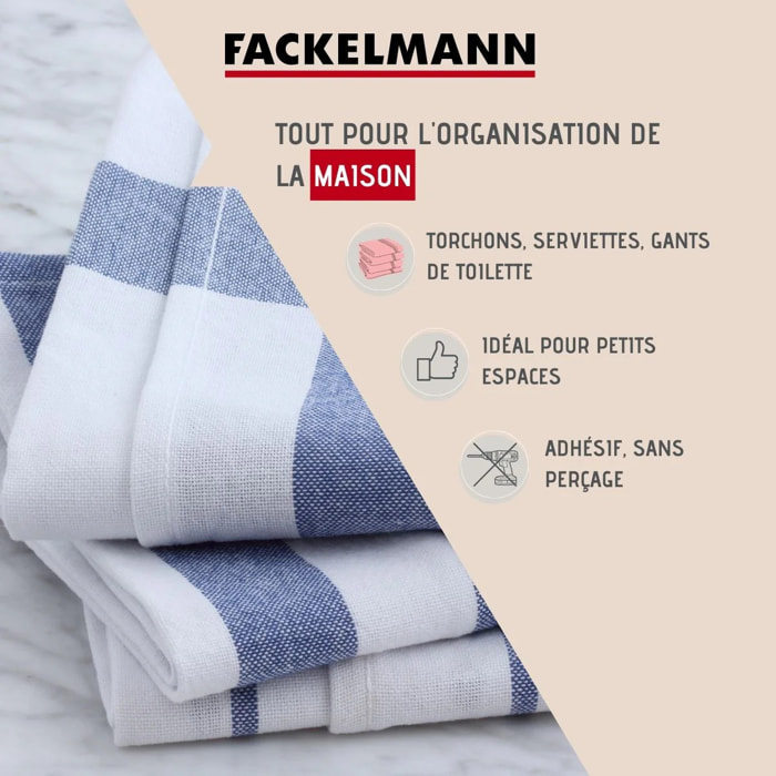 Ensemble de 4 crochets adhésif en acier inoxydable, Fackelmann Tecno