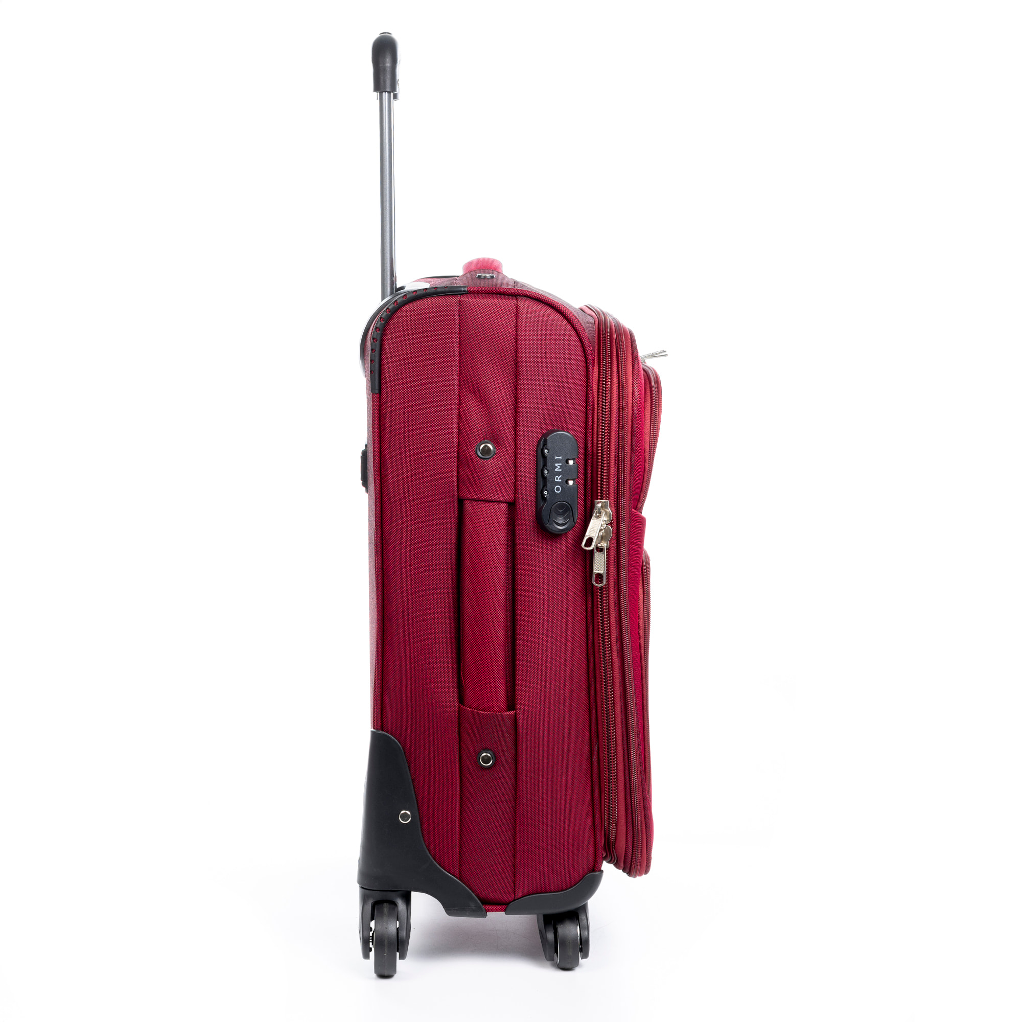 Juego de 3 maletas Trolley extensibles de tela, semirrígidas. Cerradura numérica, 4 ruedas giratorias 360°.