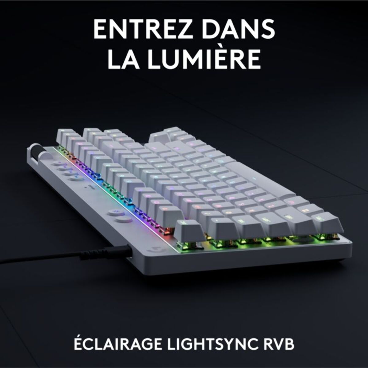 Clavier gamer LOGITECH G Pro X TKL Rapid Blanc